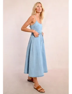 Vestido vaquero midi de tirantes