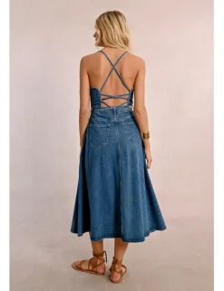 Vestido vaquero midi de tirantes
