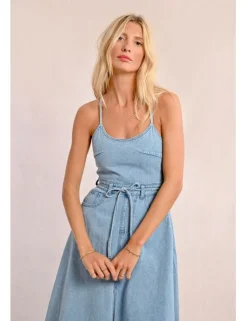 Vestido vaquero midi de tirantes